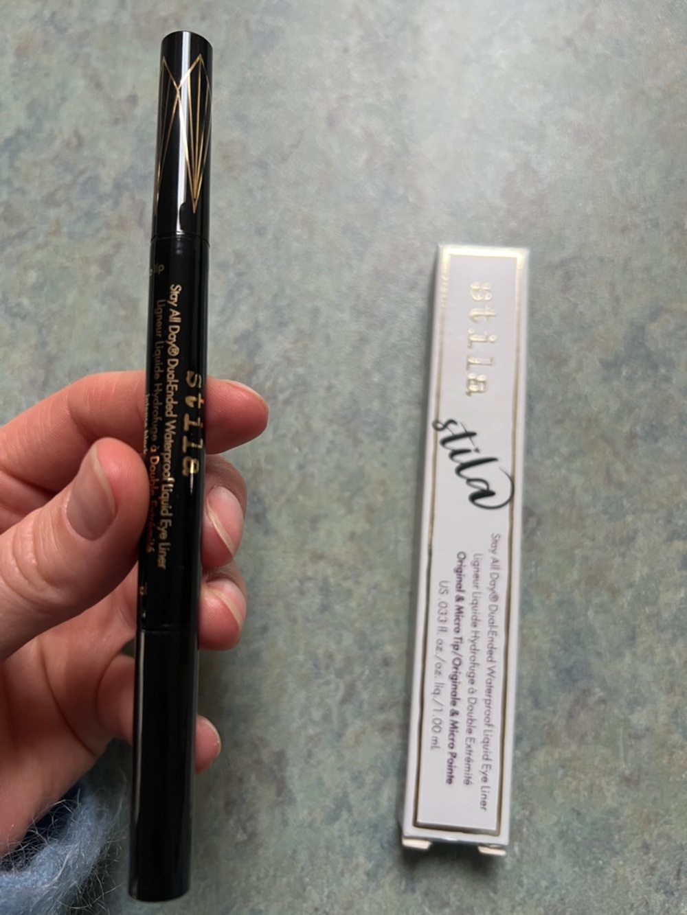 Stila Black Liquid Eyeliner Pen with double tip original & micro intense black